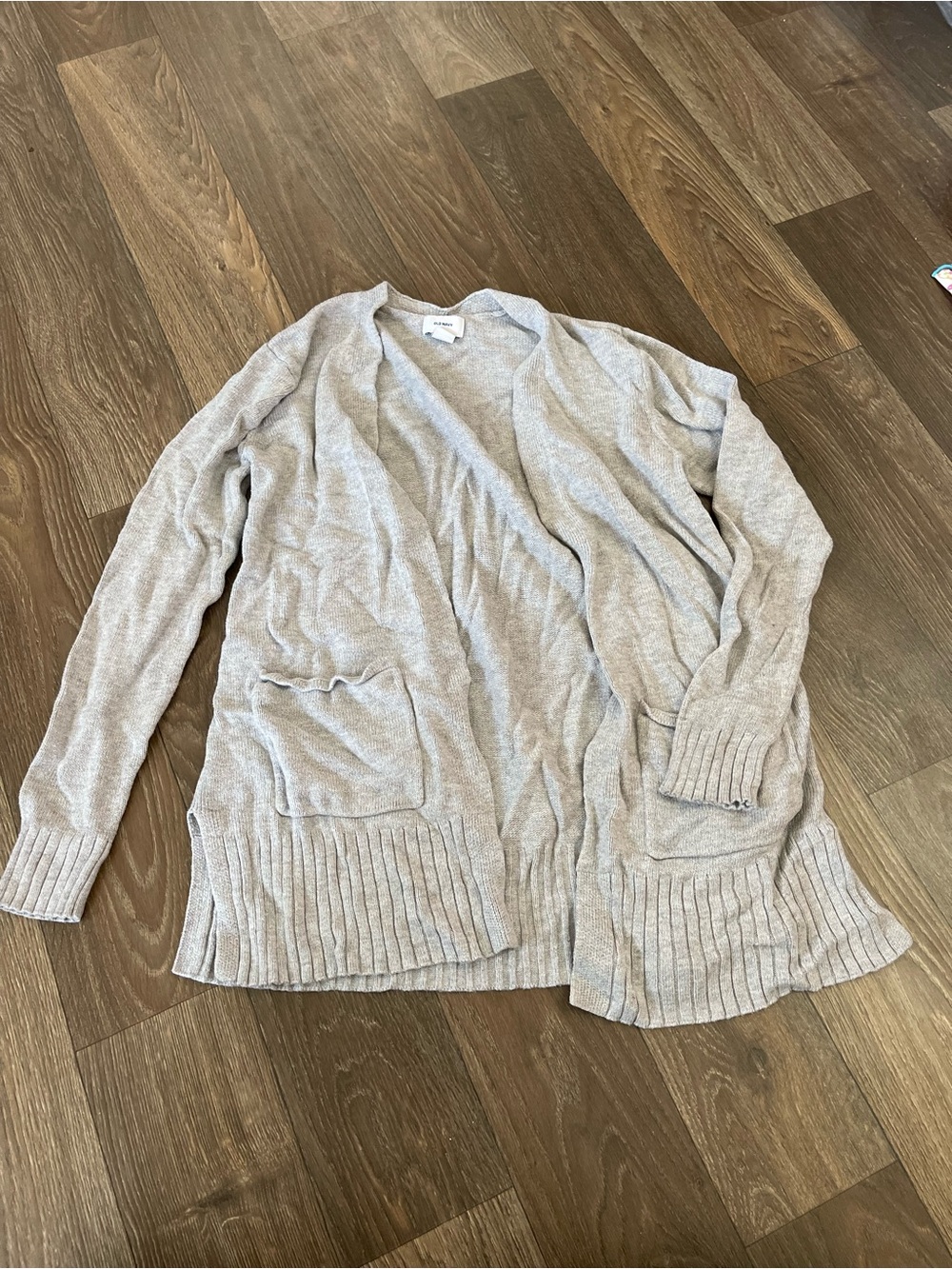 Old Navy Light Gray Open-Front Cardigan Sweater